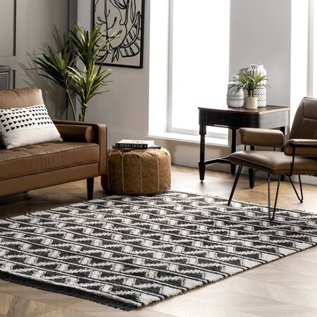 Nuloom Bella Wavy Soft Shag Fringe Area Rug 7ft 10in x 10ft GCUW07A-8010